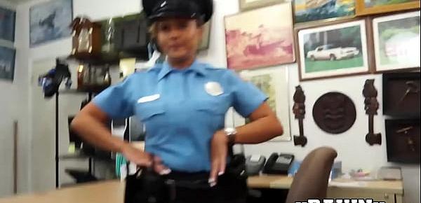  Slutty policewoman fucks with pawnbroker for extra money
